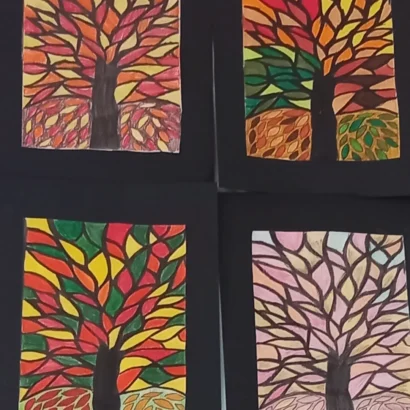 Autunno: effetto vetrate. Classe quinta A e quinta B primaria
